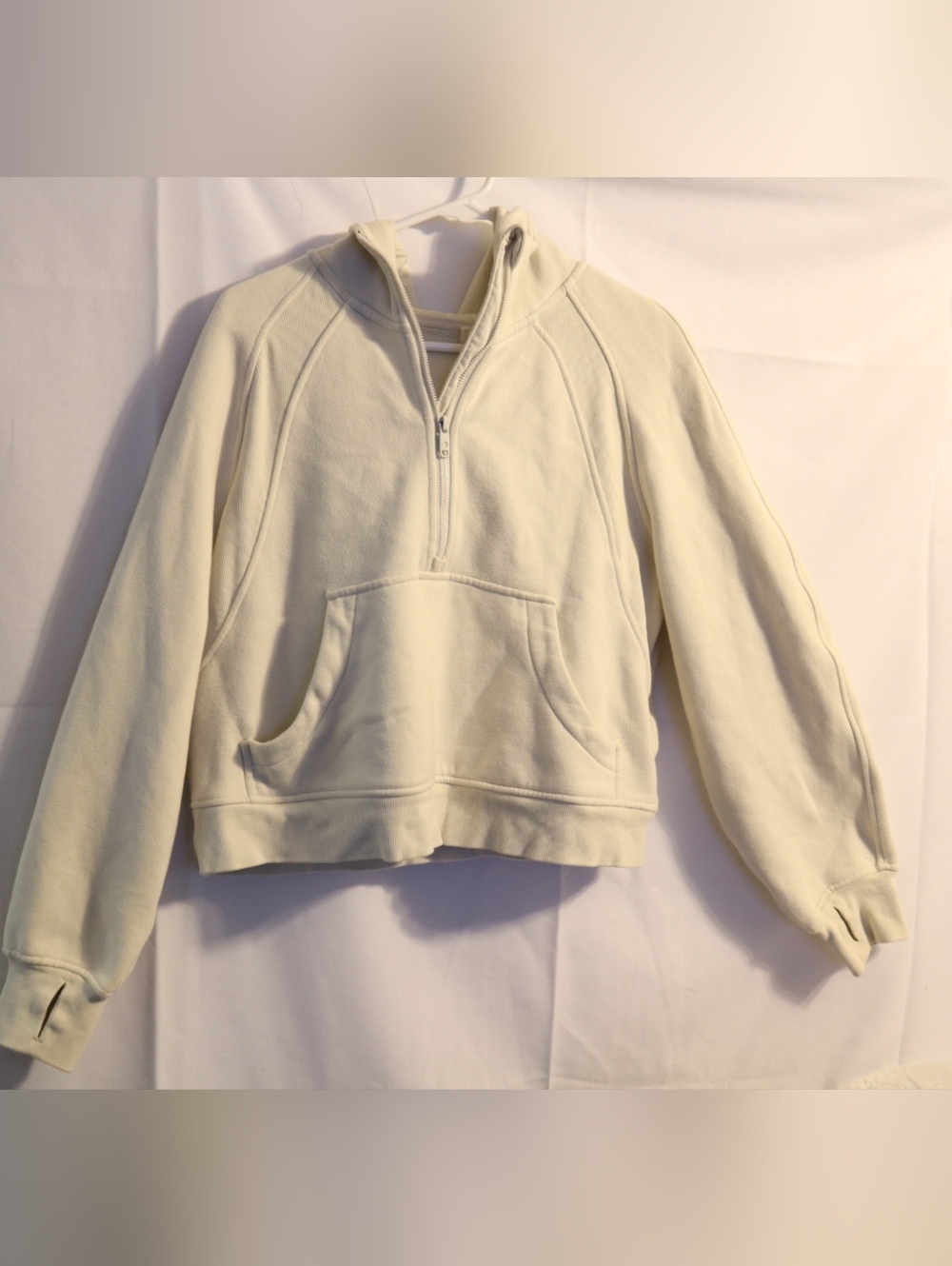 CRZ Yoga Fleece  Half Zip Pullover Sweatshirt Cream Size Small - Picture 2 of 9